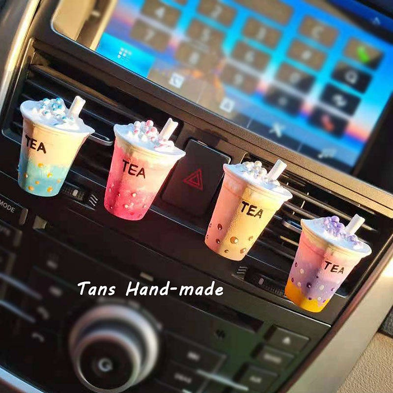 Auto Perfume Aromatherapy Internet Sensation Milk Tea Car Air Conditioning Outlet Car Interior Decoration All Products Fragrant Stone Decoration car accessories VXFI