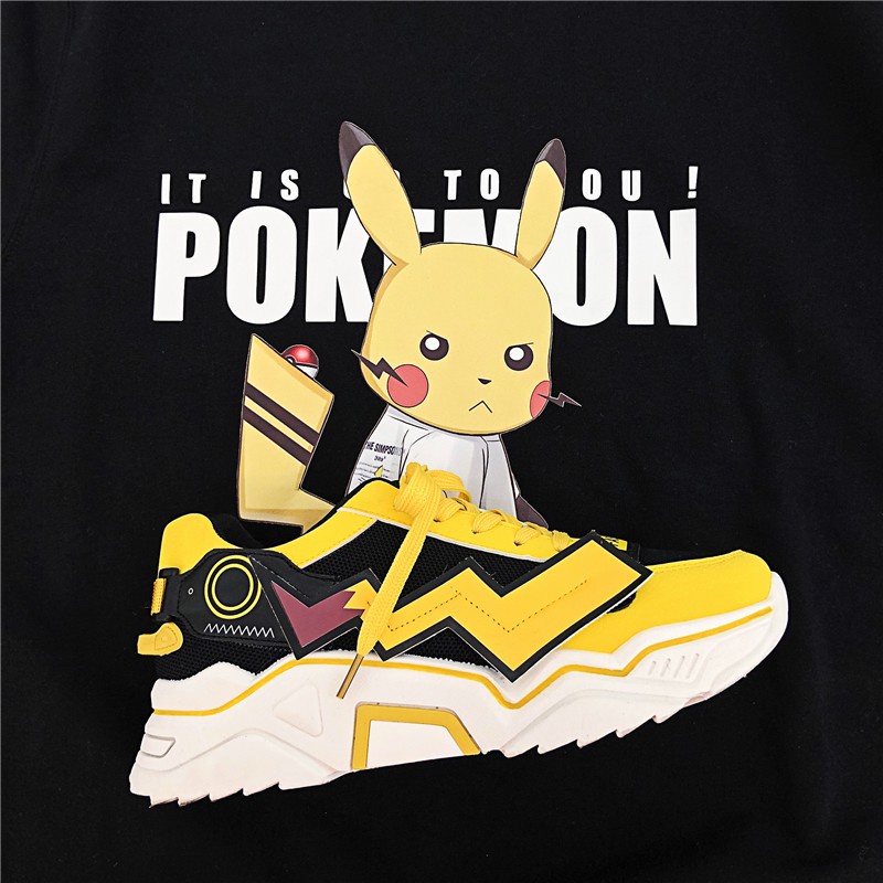 Giày Thể Thao 100% Cotton In Hình Pokemon Pikachu Thời Trang Nam