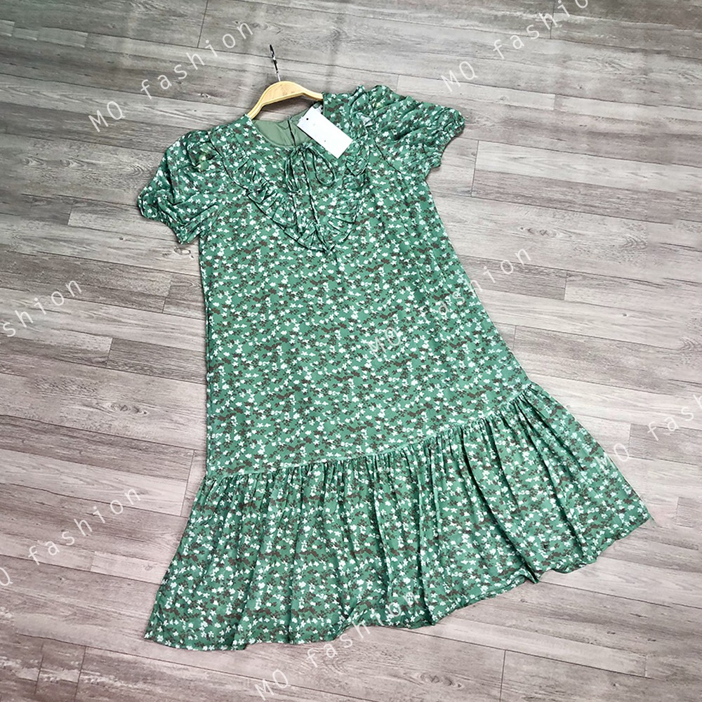 Váy hoa đuôi cá ngắn tay MQ CLOTHING đầm thiết kế bèo ngực dáng dài nữ tính, điệu đà | BigBuy360 - bigbuy360.vn