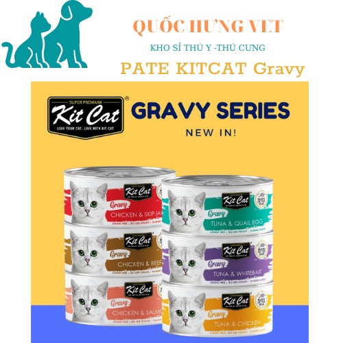 PATE GRAVY KITCAT - PATE CAO CẤP CHO MÈO HỘP 70G - hàng chính hãng - QUỐC HƯNG VET