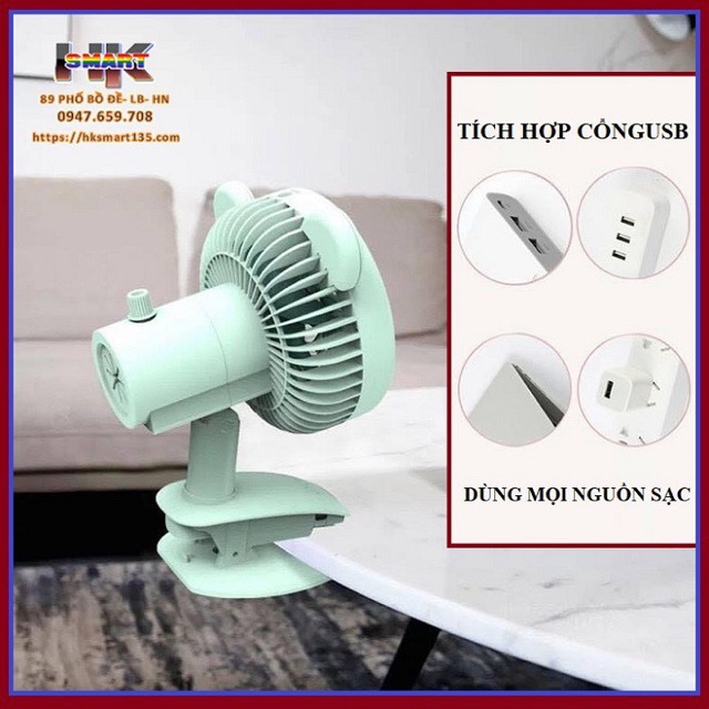 QUẠT PHUN SƯƠNG ĐẾ KẸP ĐỂ BÀN TÍCH ĐIỆN USB | BigBuy360 - bigbuy360.vn