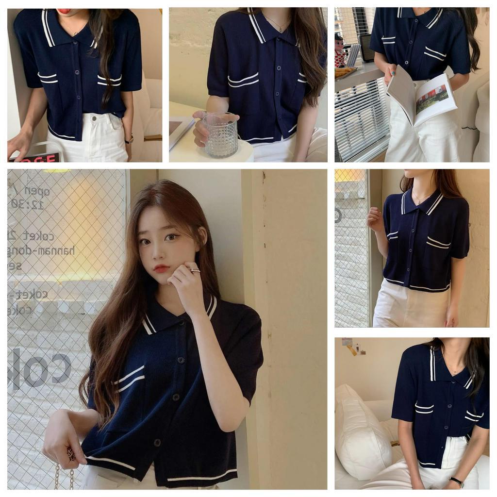 Áo Thun Polo Ngắn Tay Phong Cách Hàn Quốc Dành Cho Nữ