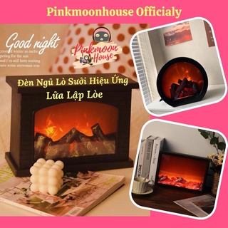 (Clip)Đèn Ngủ Lò Sưởi Bốc Khói Đèn Led Bảng Size Lớn Để Bàn Treo Tường Sử Dụng Pin + Cổng Sạc Siêu Đẹp