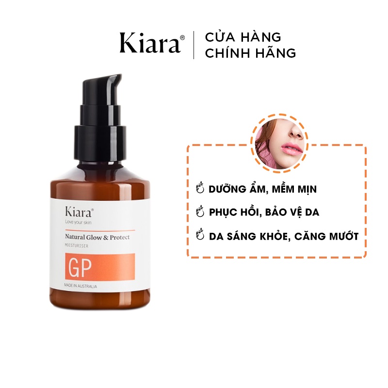 Bộ đôi phục hồi da kiềm dầu Kem Dưỡng Ẩm B5 Kiara Natural Glow & Protect 50ml & Dầu dưỡng ẩm Kiara Maracuja Oil 30ml