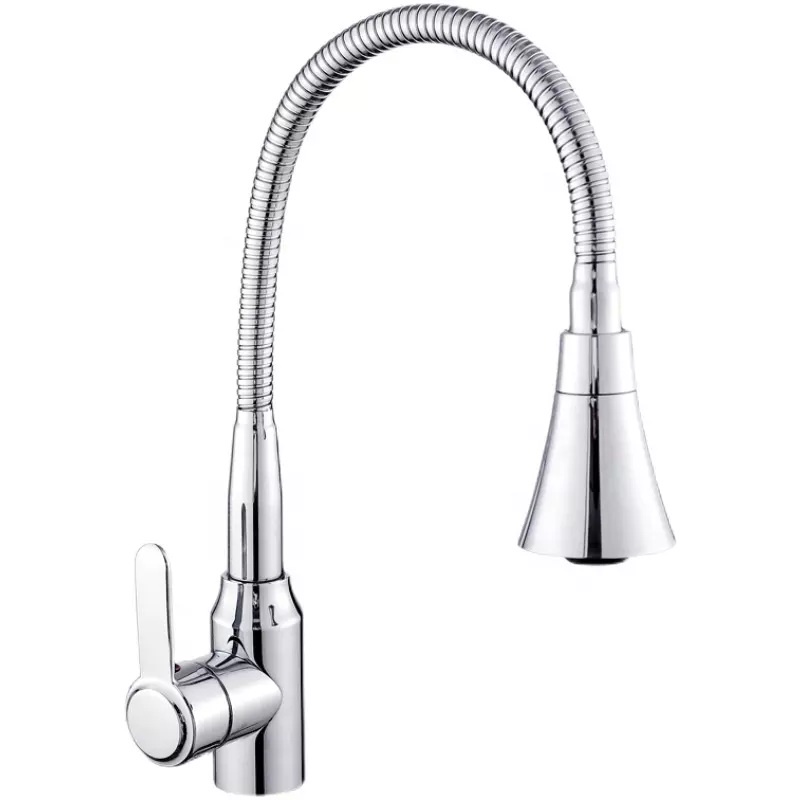 Vòi rửa chén bát Nóng Lạnh inox 304 cần mềm Xoay 360 độ 2 chế độ xả nước tiện lợi
