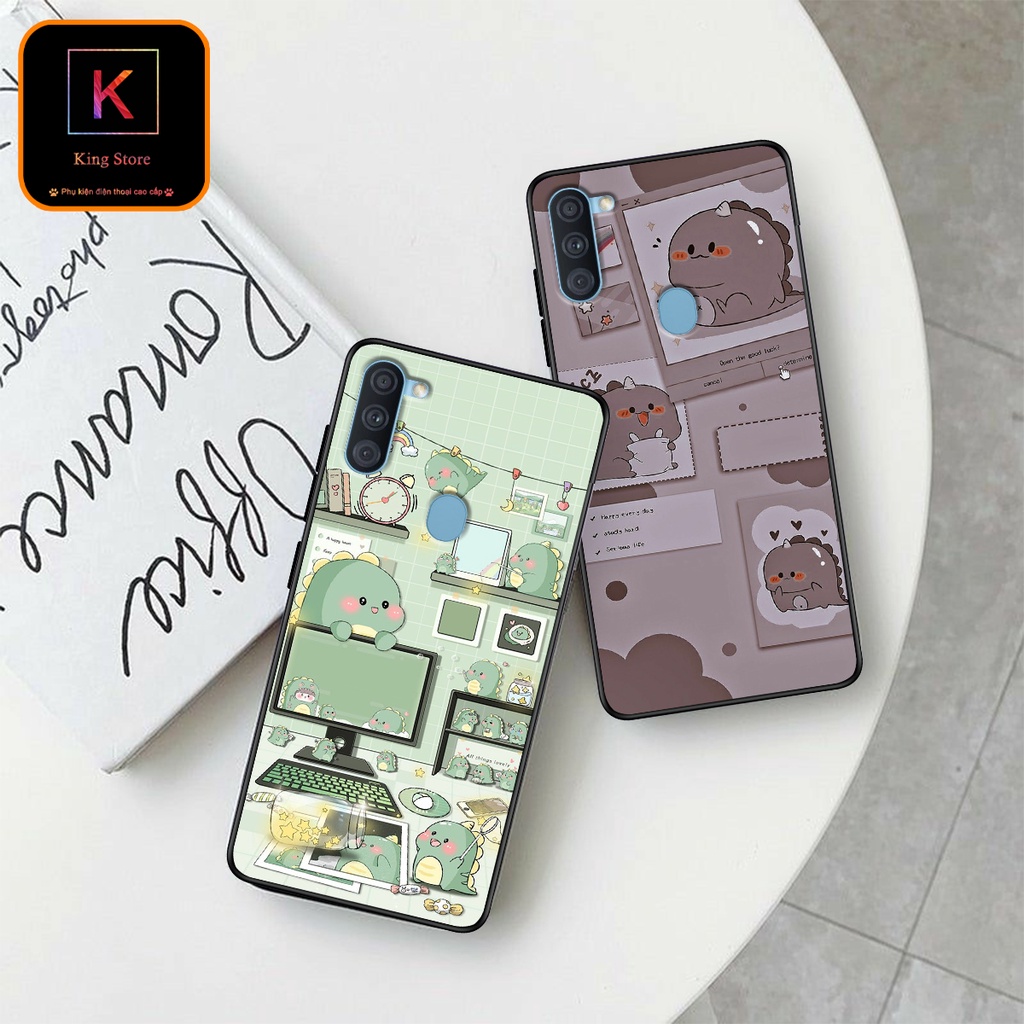 Ốp lưng Samsung A11 - Samsung M11 - Ốp in hình khủng long DinoCute - Lưng nhám viền TPU