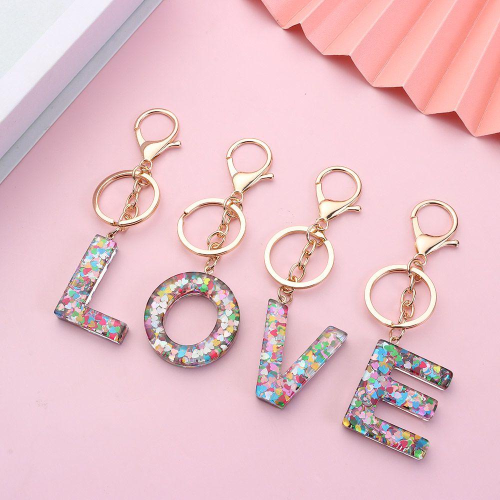 Mặt Dây Chuyền / Móc Khóa Bằng Resin Hình Chữ Cái Từ A-Z 26 Đầu Tiên