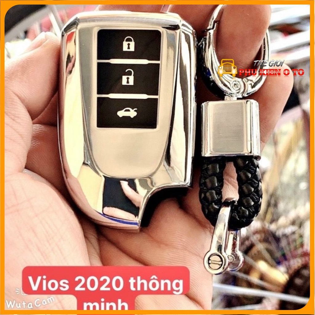 Bao chìa khoá xe Toyota Vios 2019 - 2020 - 2021, Yaris chất liệu silicon mạ crom cao cấp, siêu bền