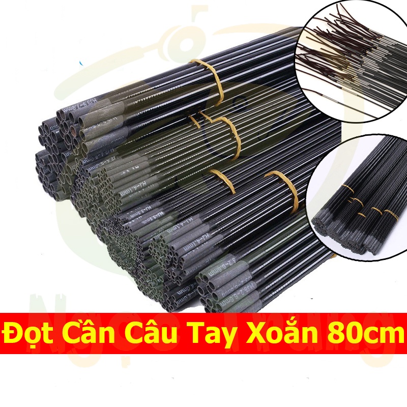 Đọt Cần Câu Tay Carbon Cho Cần 6H -8H Xoắn 80cm