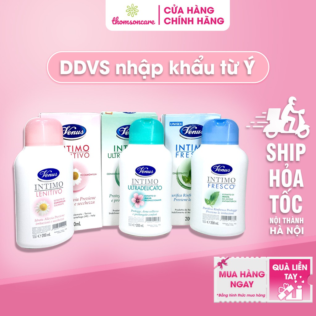 Dung dịch vệ sinh Venus Intimo từ Ý - Hương thơm từ thảo dược - Hộp 200ml - ddvs dùng được cho nam giới