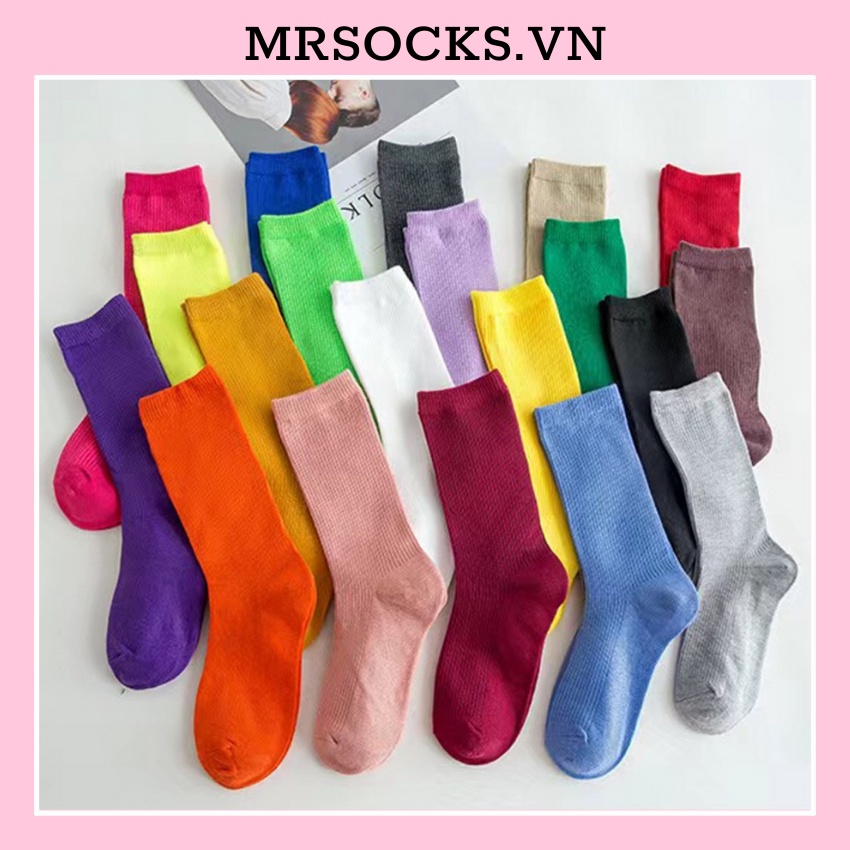 Tất vớ cổ cao chun nhún loại thường nam nữ cotton kháng khuẩn thời trang hàn quốc giá rẻ MRSOCKS VC109