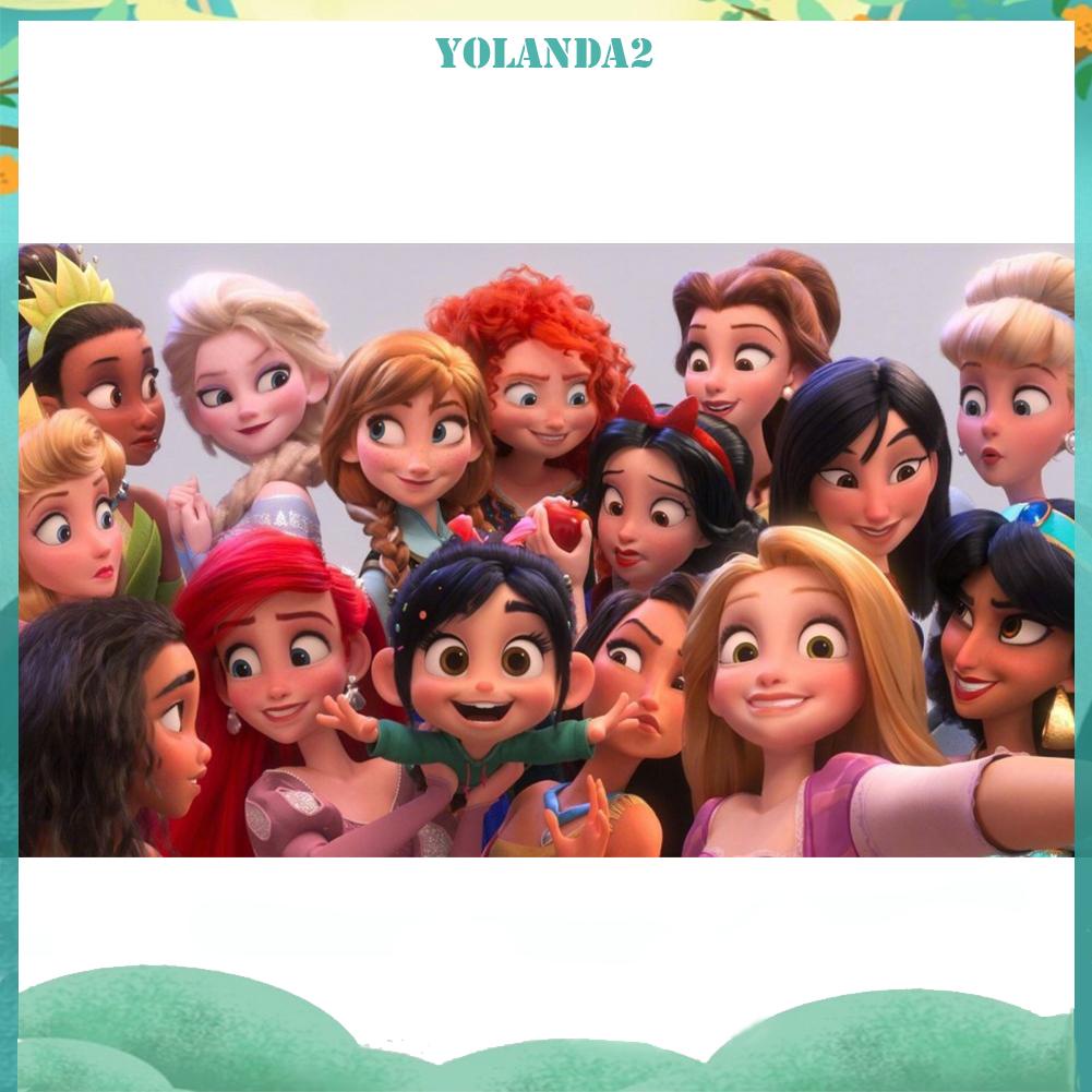 Bộ 2 Tranh Đính Đá Diy Hình Công Chúa Hoạt Hình Dùng Trang Trí Phòng