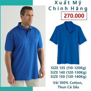 Áo thun nam có cổ big size 130kg, Áo polo nam cổ dệt bo len Vải cotton cá sấu - FO76 SHOP