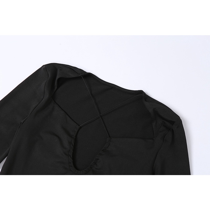 Đầm dài DUNEA xẻ tà tay dài cổ khoét sâu phong cách quyến rũ cho nữ