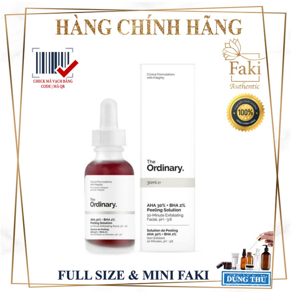 [Mã COS1904 giảm 8% đơn 300K] [ Bill Hãng ] The Ordinary AHA 2 % + BHA 2% Peeling Solution 30ml - Tẩy da chết h.oá h.ọc | BigBuy360 - bigbuy360.vn