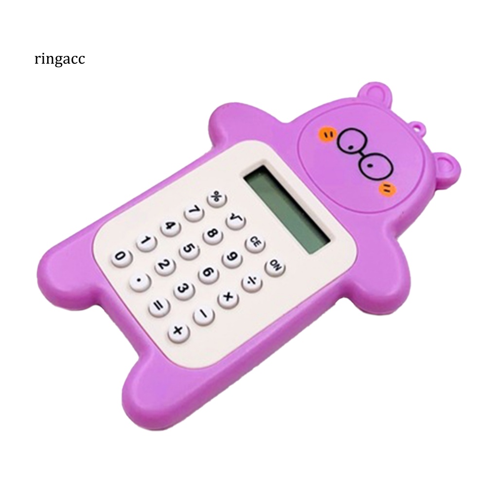 Máy Tính Cầm Tay Mini Màn Hình Kỹ Thuật Số Họa Tiết Hoạt Hình Dễ Mang Theo Tiện Dụng