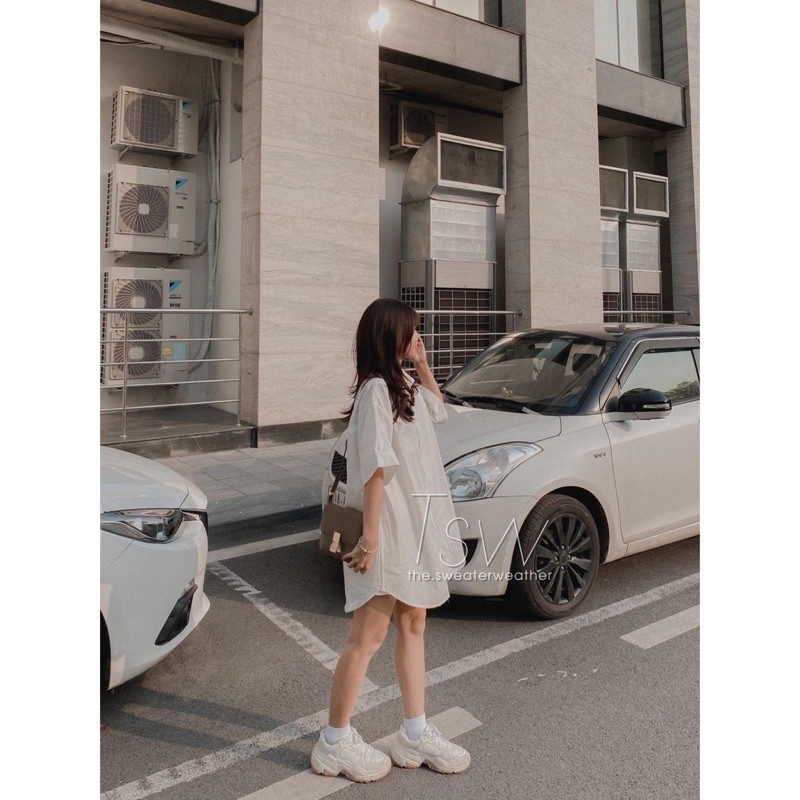 [TREND HÈ] Váy sơ mi thô tay gập form rộng oversize ulzzang, dáng suông (ảnh thật Shop quay chụp) freeship