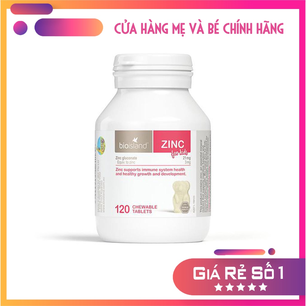 Vitamin Kẽm Bio Island Zinc cho bé (120 viên)