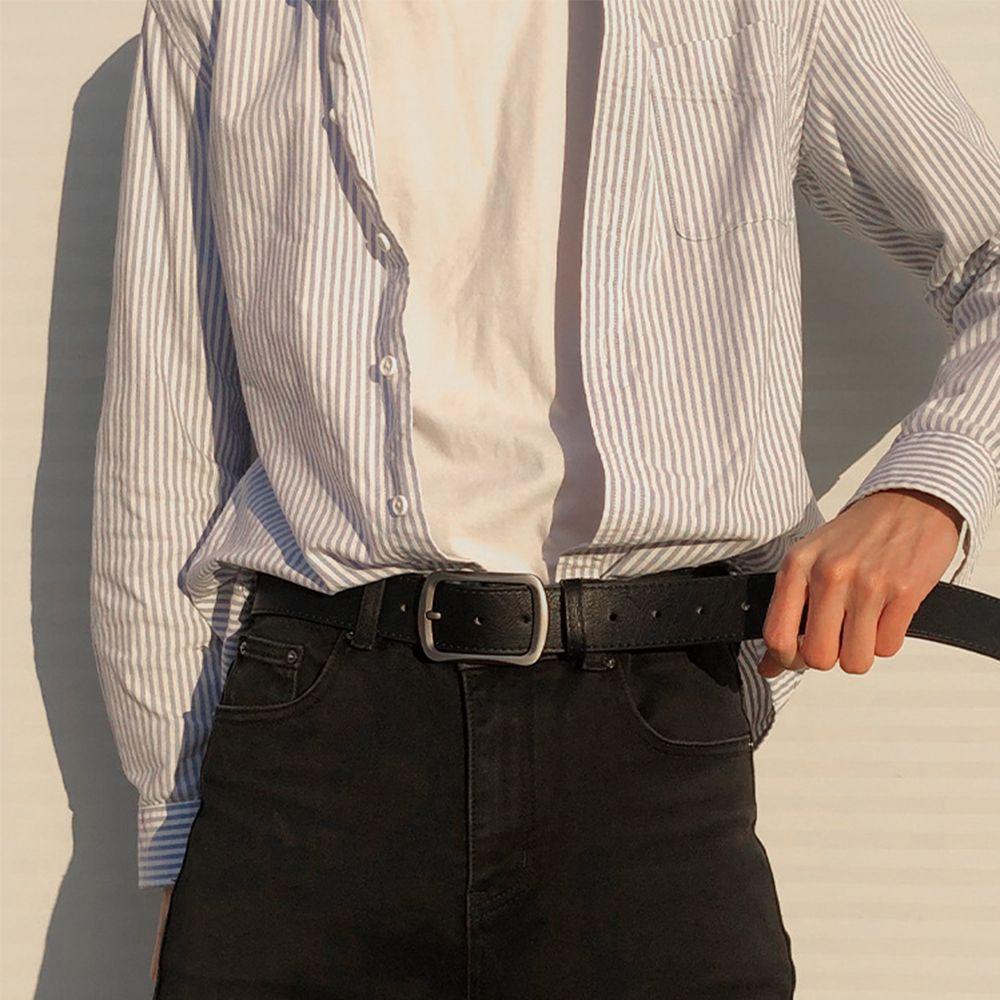 Thắt Lưng Da PU Khóa Kim Loại Điều Chỉnh Được VANES1 Thời Trang Cho Nam