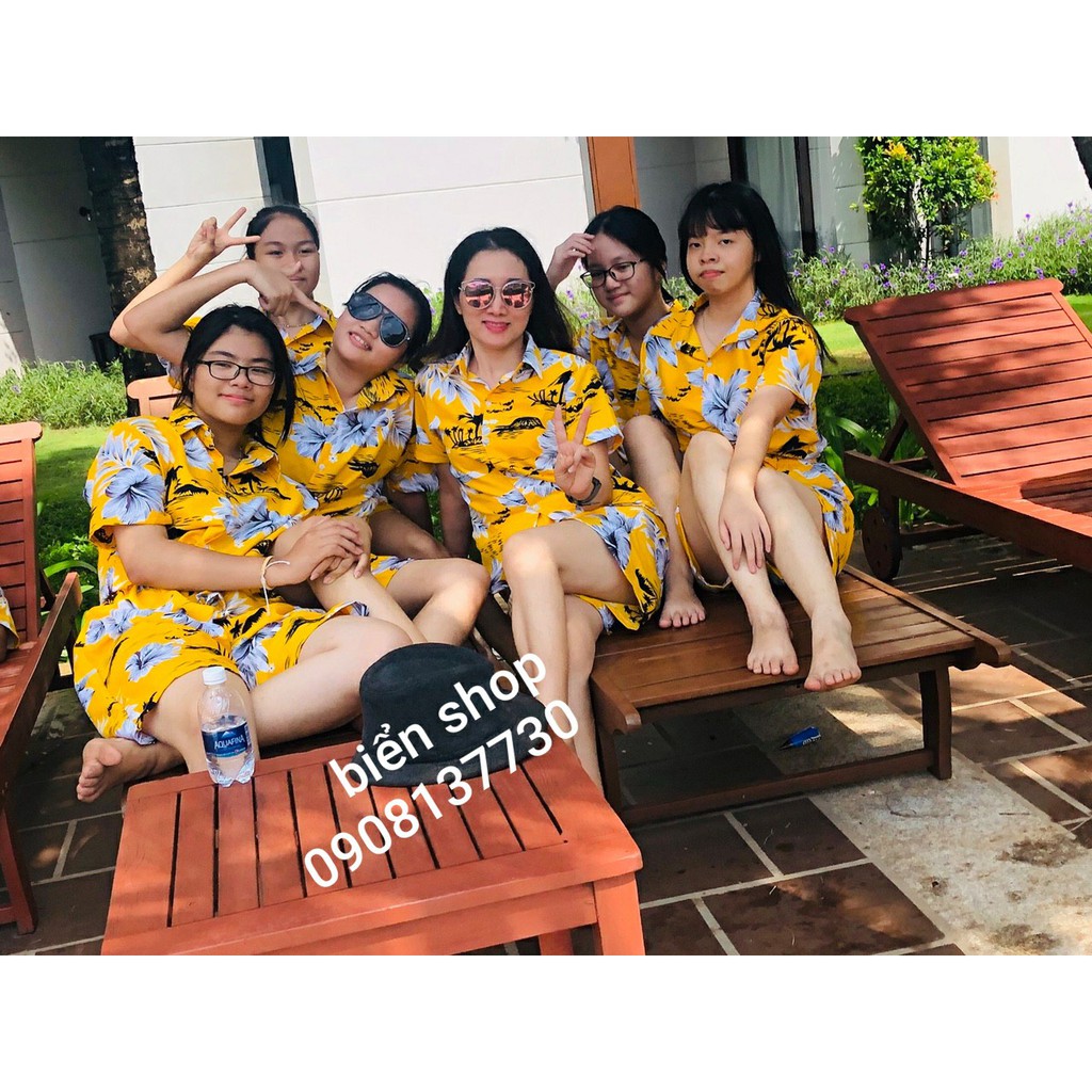 Bộ sơ mi trái cây đi biển đẹp lạ