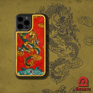 Ốp da Đỏ Case - Mẫu Long bộ Long Phụng - Ốp iphone/samsung - Docase.vn