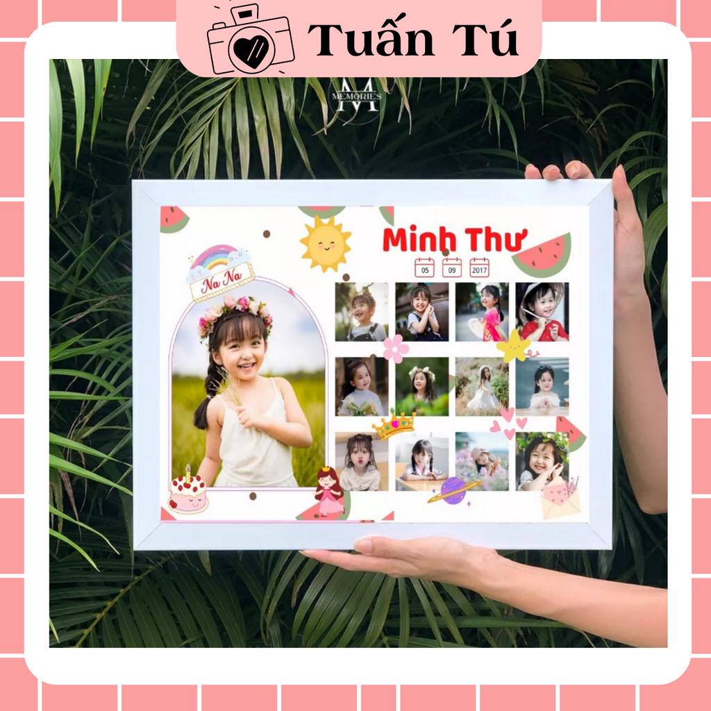 Khung ảnh 20x30 cho bé, khung ảnh sinh nhật, thôi nôi làm quà tặng Khung ảnh gia đình thiết kế theo yêu cầu