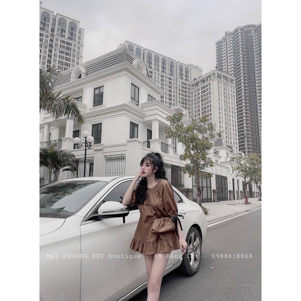 [SỈ LẺ] VÁY THÔ TAY BỒNG CỔ TRÒN - ĐẦM ĐUÔI CÁ DÁNG SUÔNG TP | BigBuy360 - bigbuy360.vn