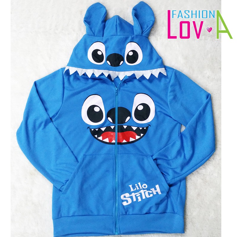 Áo Khoác Hoodie Hình Stitch Dễ Thương Cho Cặp Đôi