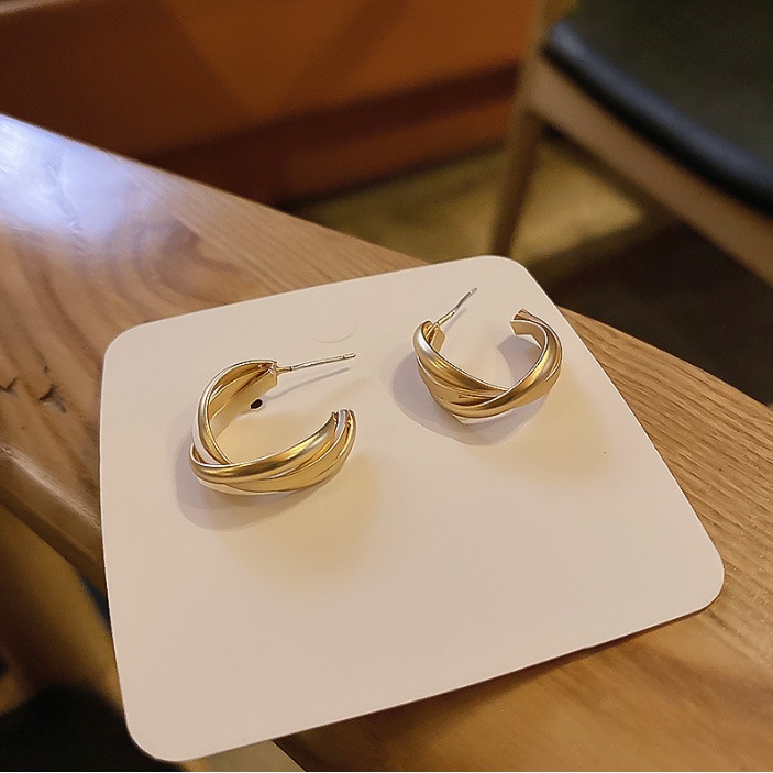 📛 RẺ VÔ ĐỊCH 📛 Khuyên bông tai kim loại vắt mạ vàng sang chảnh hot trend phong cách hàn quốc