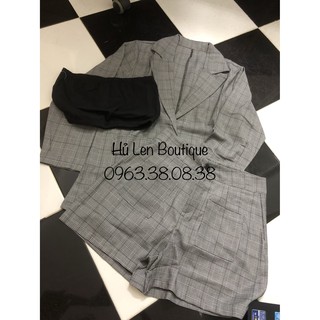 SET VEST CARO QUẦN SHORT (KÈM HÌNH THẬT)