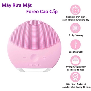 Máy rửa mặt foreo luna mini 2 cao cấp rung sóng t-sonic, máy rửa mặt massage đầu silicon