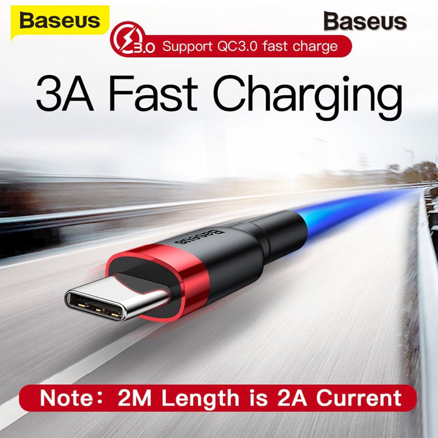 Cáp sạc Baseus Cafule Series Type-C to Type-C 60W, hỗ trợ Q.C 3.0, truyền dữ liệu tốc độ cao 480Mbps dài 2m