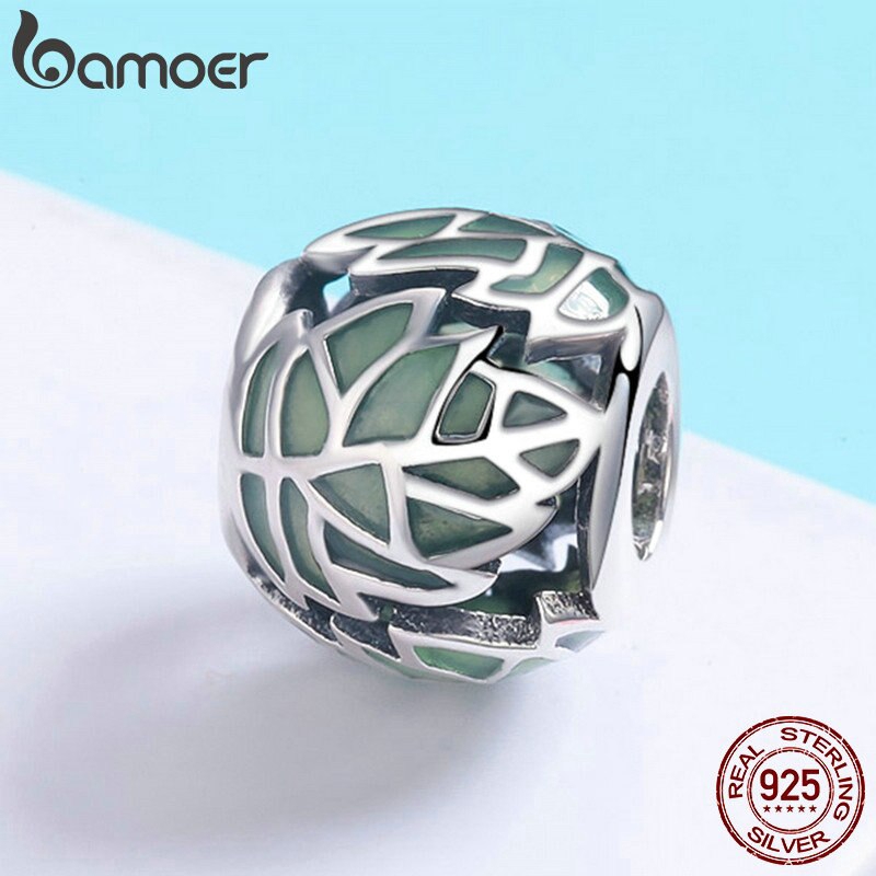 Hạt Charm Bamoer SCC524 bạc 925 Màu Xanh Lá Dùng Để Tự Làm Vòng Tay Cho Bạn Nữ
