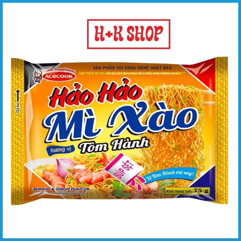 Mì Hảo Hảo 3 loại tôm chua cay, tôm hành, tôm xào chua ngọt thùng 30 gói 75g, MMHHCC01