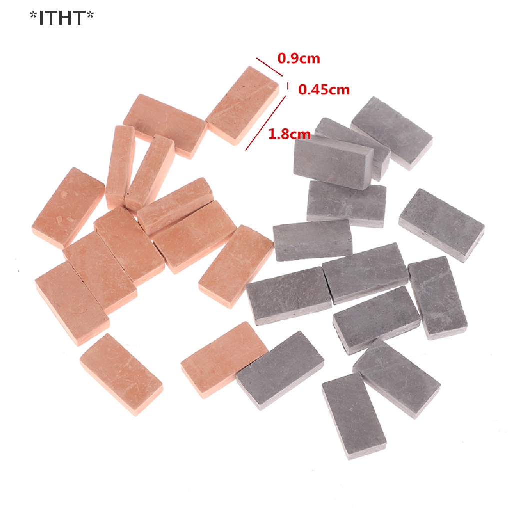 Bộ 50 Viên Gạch Nhân Tạo mini Tỉ Lệ 1 / 16 Trang Trí Nhà Búp Bê