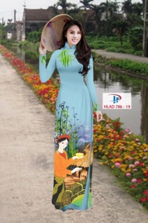 Vải áo dài lụa in 3D bộ hoặc áo