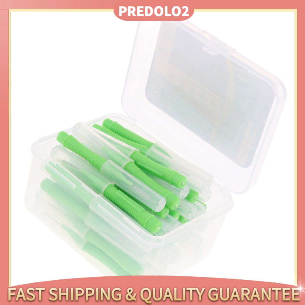 [Hàng mới về] Set 40 tăm xỉa răng làm sạch kẽ răng có nắp đậy màu vàng 0.4mm
