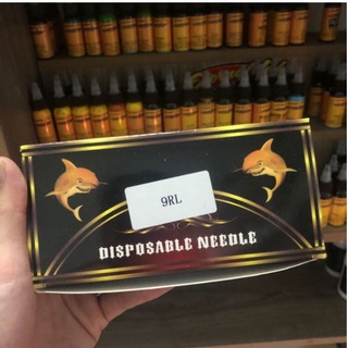 HỘP 50 ĐẦU NGÒI NHỰA KIM XĂM cá heo vàng hở vát đầu