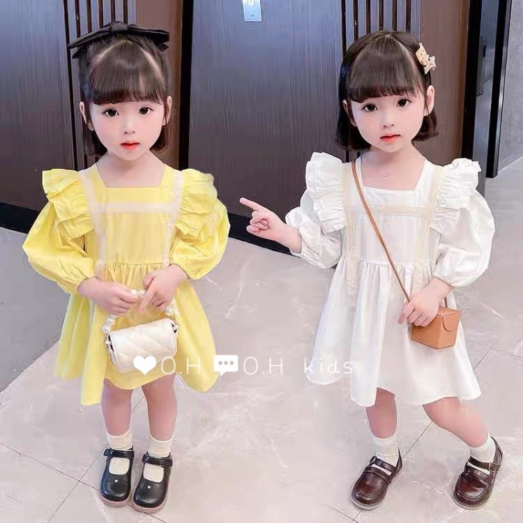 Set Váy Sơ Mi Dành Cho Bé Gái Bộ Đầm Sơ MI Siêu Chất Phù Hợp Cho Bé Đi Học, Đi Chơi