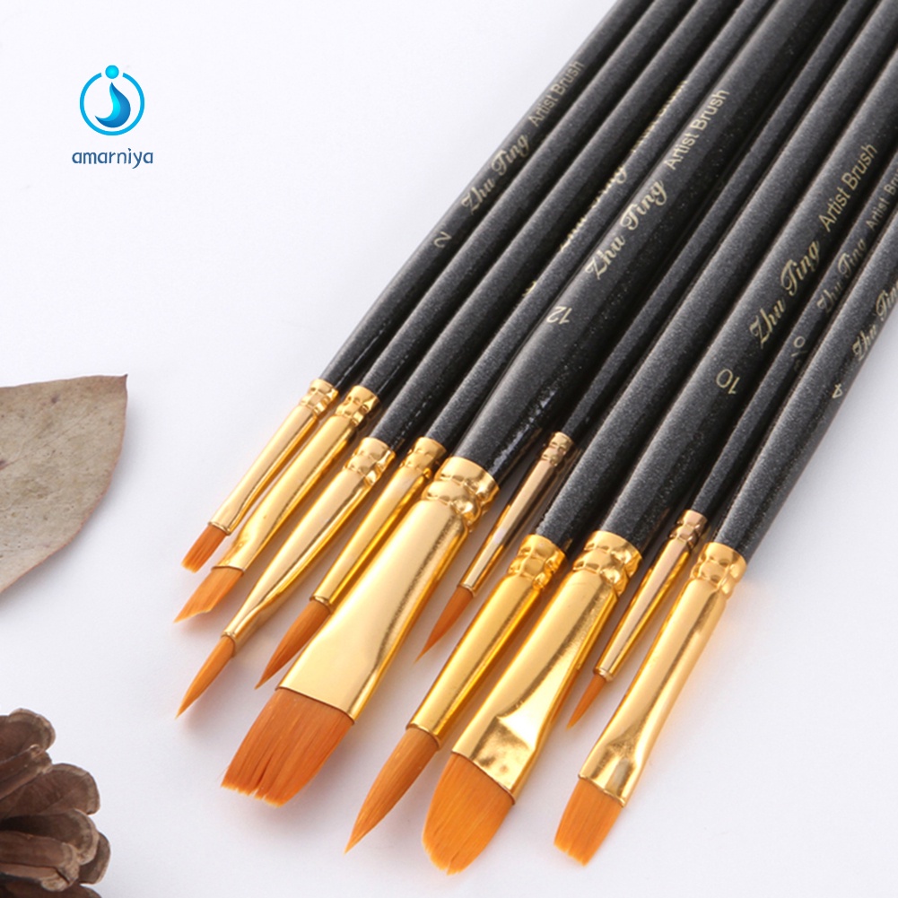 Hàng Có Sẵn Hàng| Set 10 Cọ Vẽ Màu Nước Chất Lượng Cao