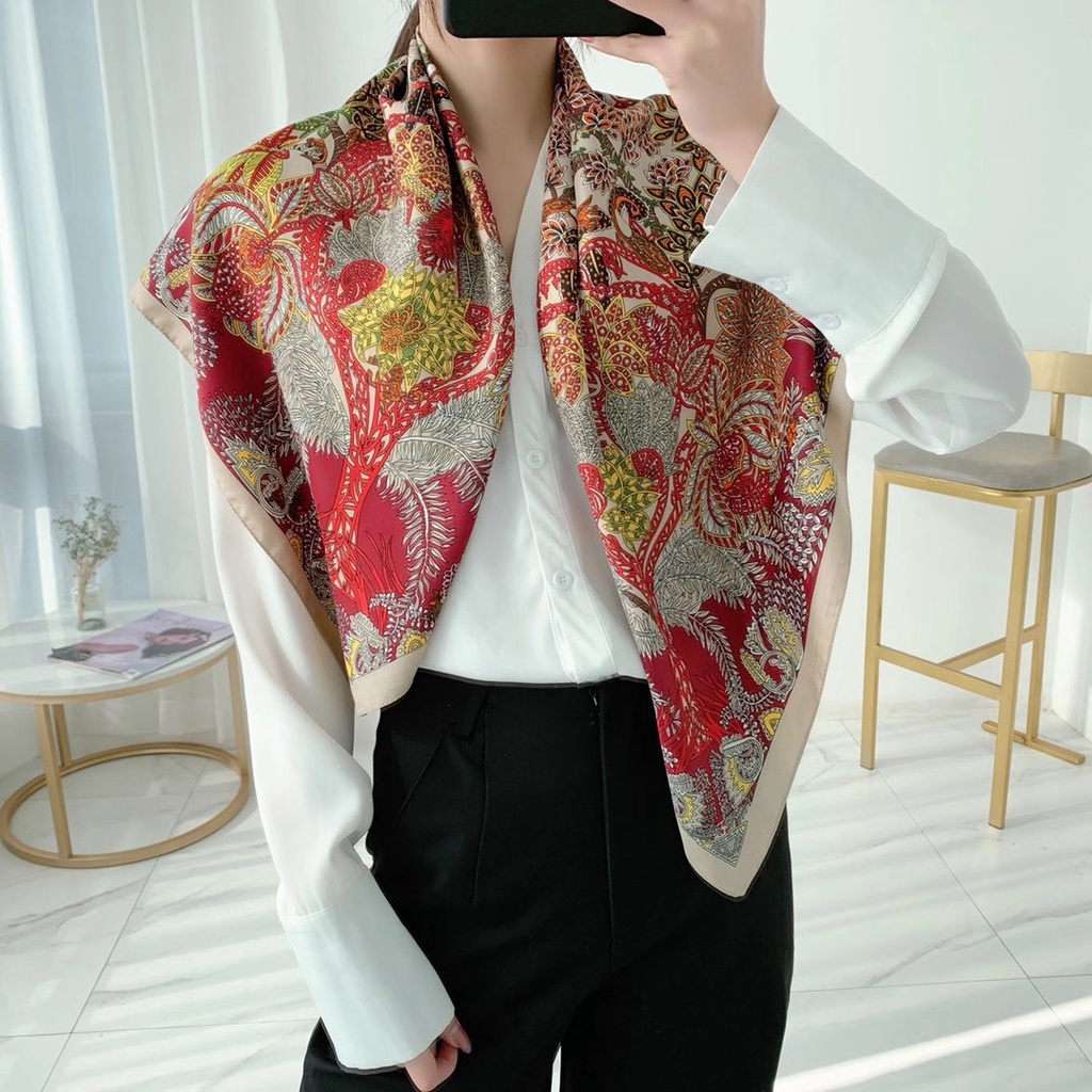 Khăn Choàng Chống Nắng In Họa Tiết Thời Trang Khổ 90cm(35.4inch) Tudung WJ1007-13