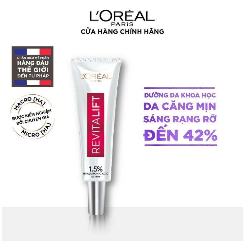 [Mini 7.5ml] Tinh Chất Cấp Ẩm, Cải Thiện Nếp Nhăn L'Oreal Revitalift 1.5% Hyaluronic Acid Serum