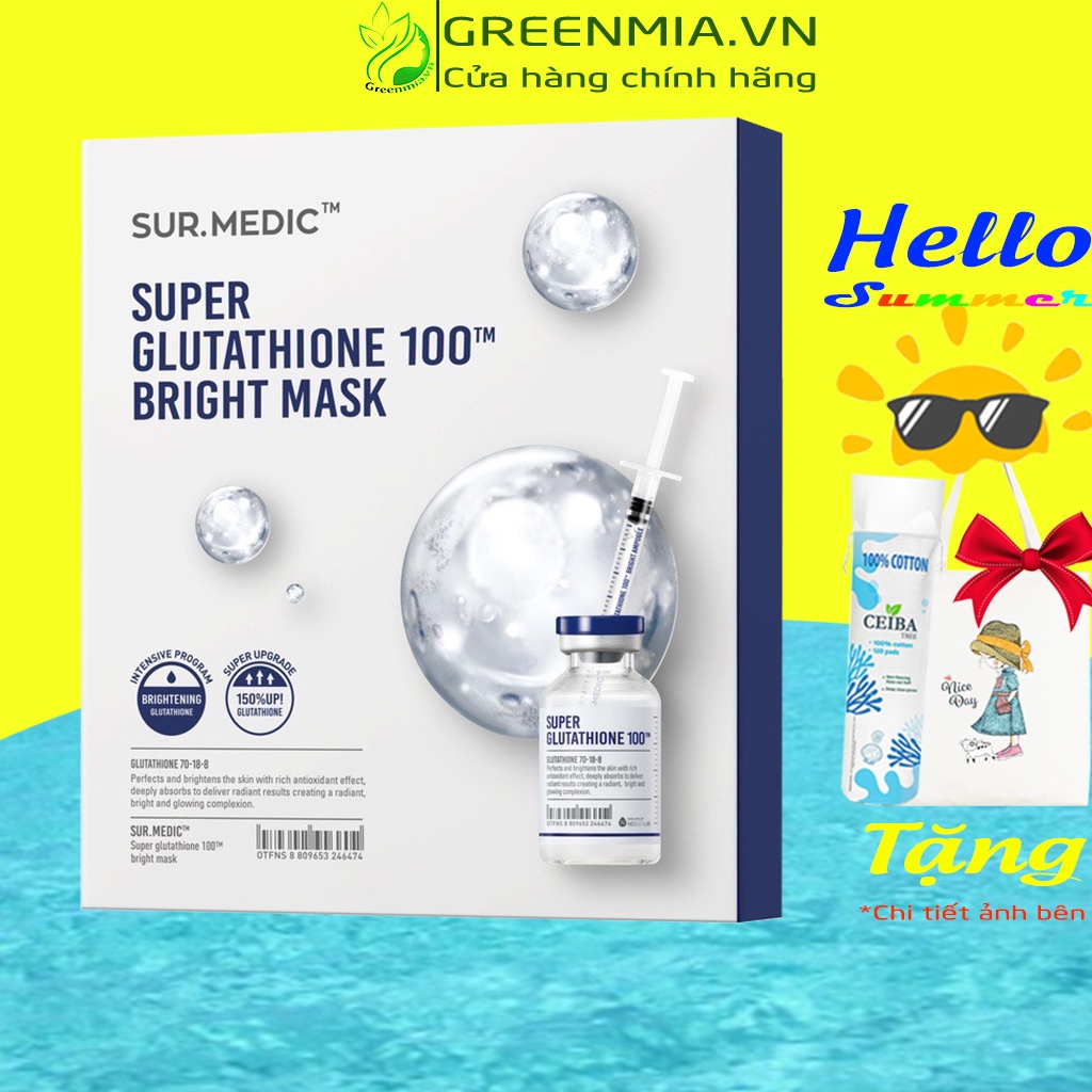 Mặt Nạ Dưỡng Trắng Da Chuyên Sâu Sur.Medic+ Bright Glutathione Mask 30g (Miếng lẻ) NHẬP KHẨU CHÍNH HÃNG CÓ TEM