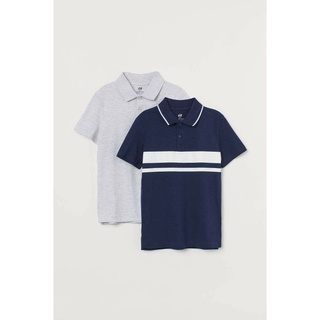 (H&M Auth) Set 2 Áo Polo Áo Thun Nam Bé Trai Lớn Tay Ngắn Cotton Organic 98% Thời Trang Xuân Hè Thu Đông Trangnauth F141