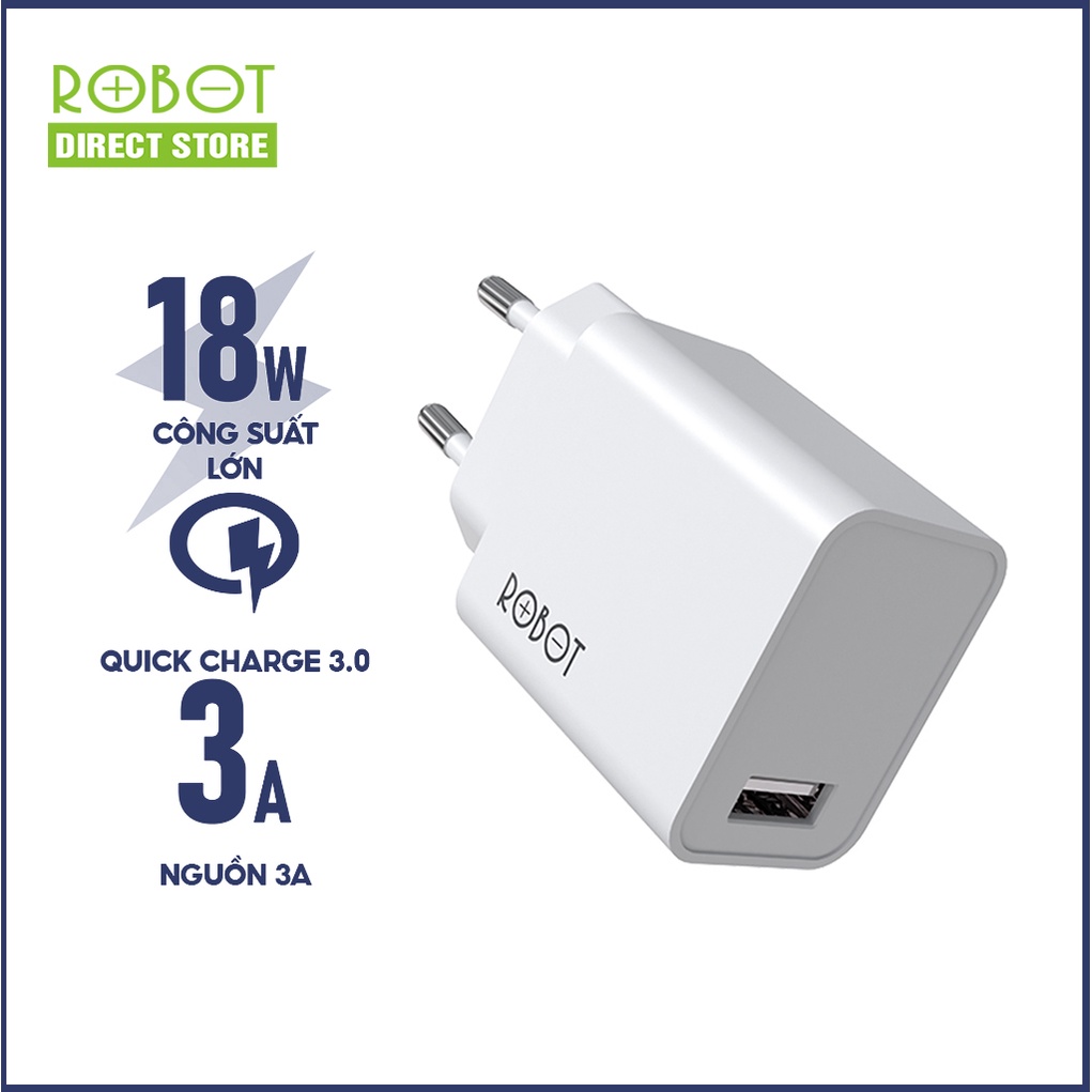 Cốc Sạc Nhanh 18W ROBOT RT-F1 QC 3.0 3A