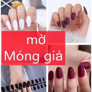 Móng tay giả mờ 24 miếng Bộ thời trang nữ Dán móng tay giả Màu mịn