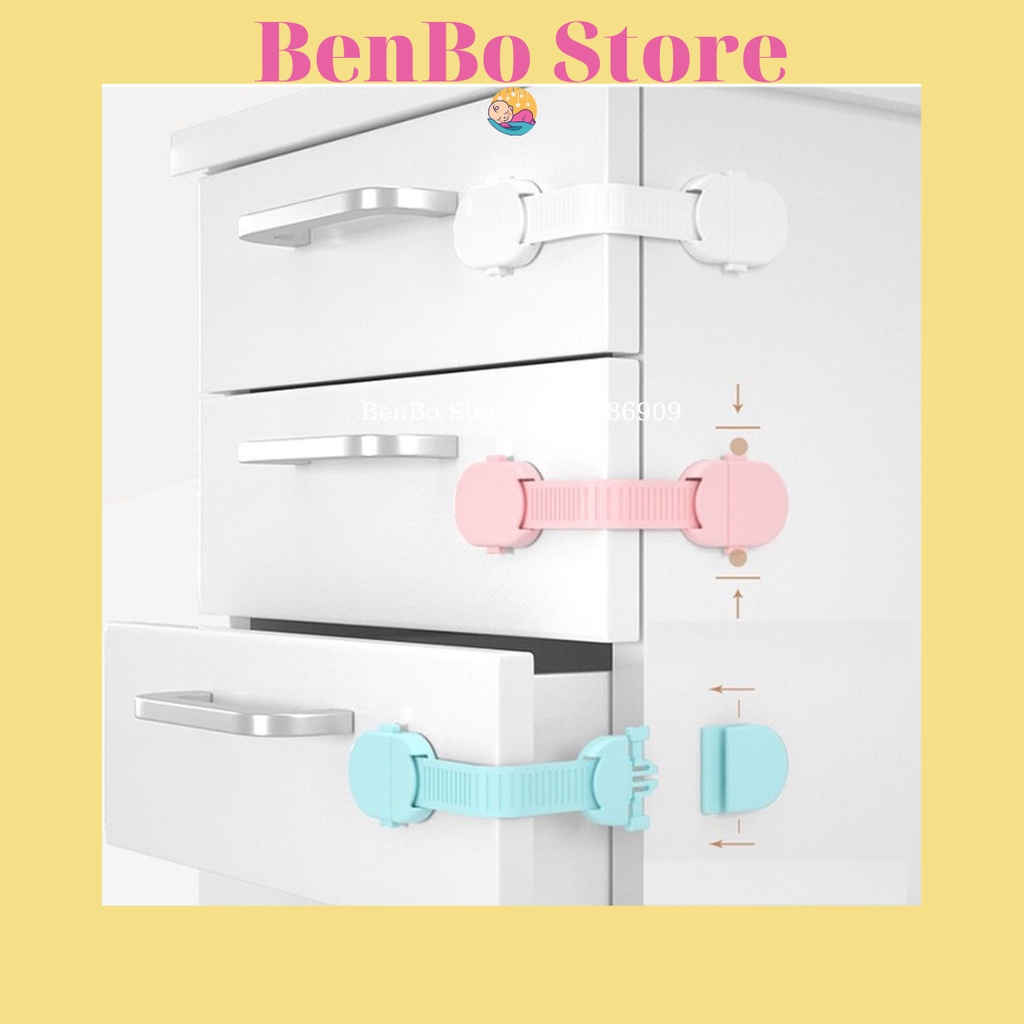 Dây đai khóa tủ lạnh, tủ đồ, ngăn kéo Có thể điều chỉnh an toàn cho bé