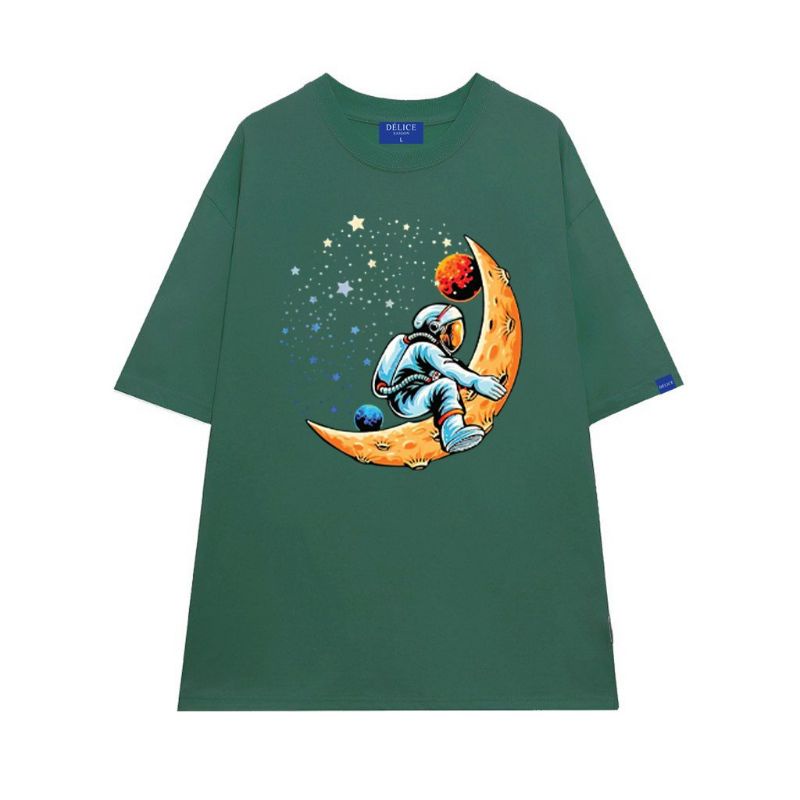 Áo Thun CottonFull size tay ngắn Oversize mặt trăng