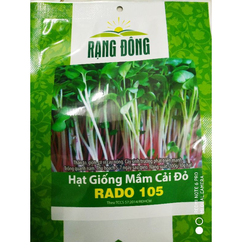 Hạt giống Mầm củ cải đỏ 30gr❤️FREESHIP XTRA❤️