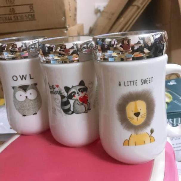 Cốc sứ nắp gương có quai nhiều hình